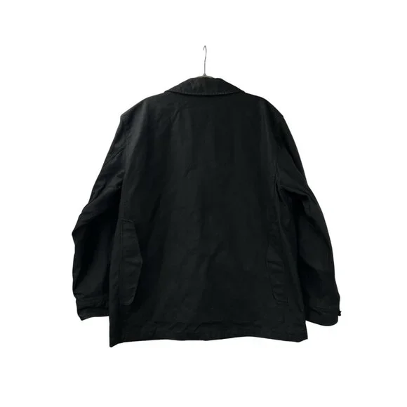 Vintage Polo Ralph Lauren Mens XL Waxed Oilcloth Leather Field Jacket Black - Picture 2 of 15